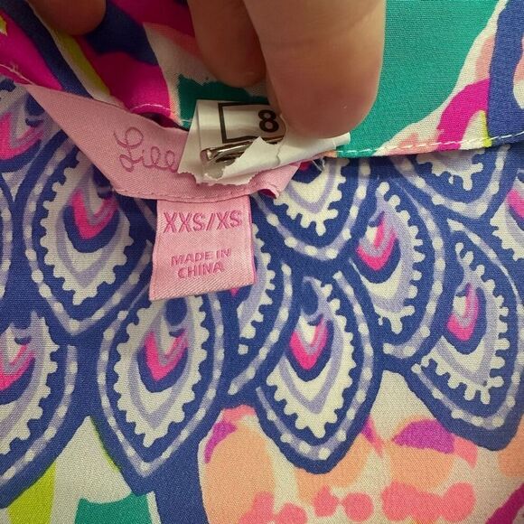 Lilly Pulitzer Women’s Letti Silk Caftan in Safari Sighted Silk Tunic Length Blo - Picture 4 of 10